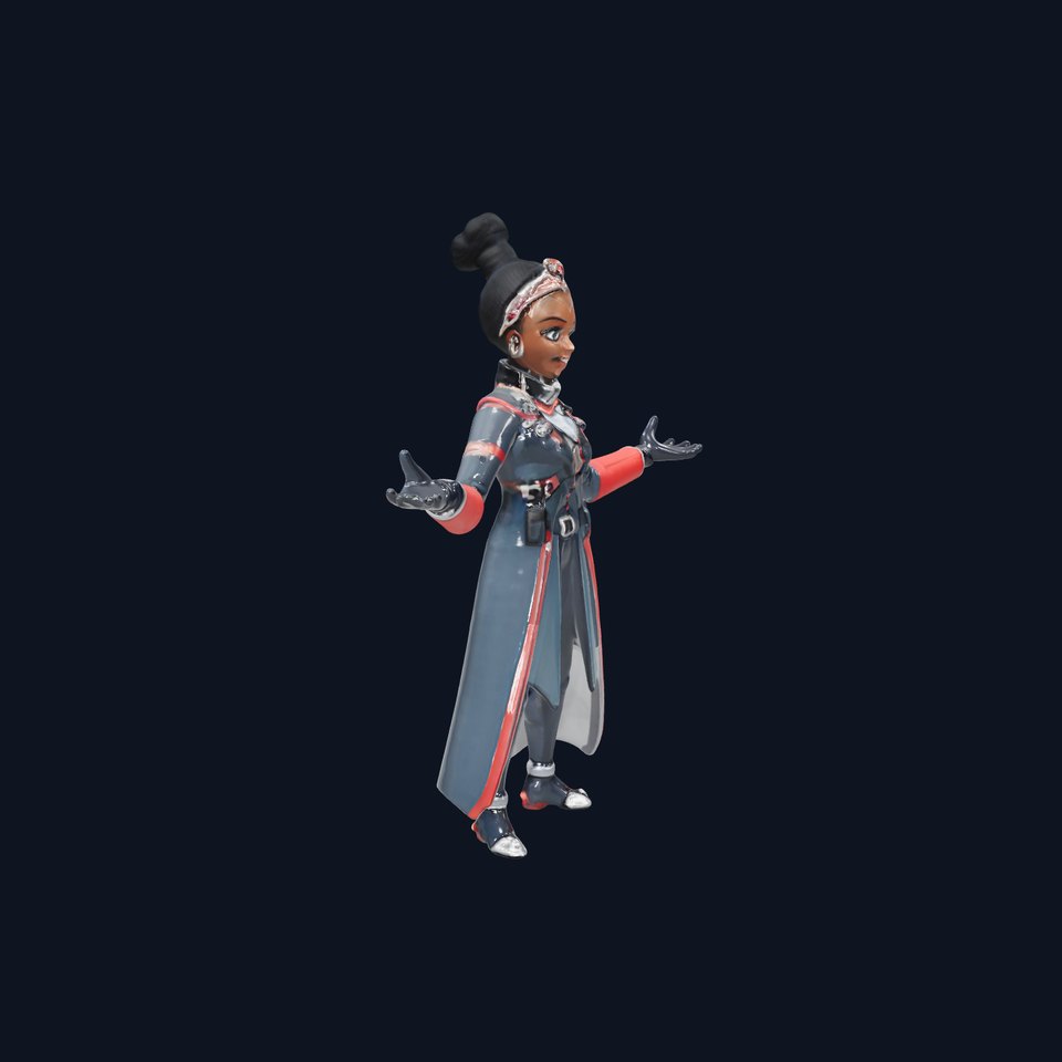 Vibrant Heroine Rigged and Animated D Character Model